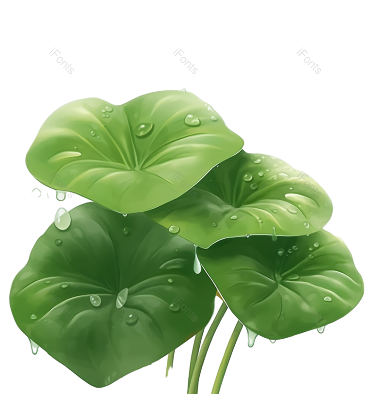 叶子图片,芒种元素,荷花PNG,夏天免抠素材